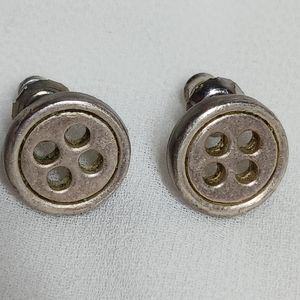 Signed FOXY buttons earrings